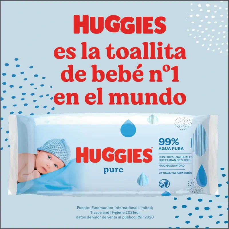 Salviette Huggies Pure , 168 pz.
