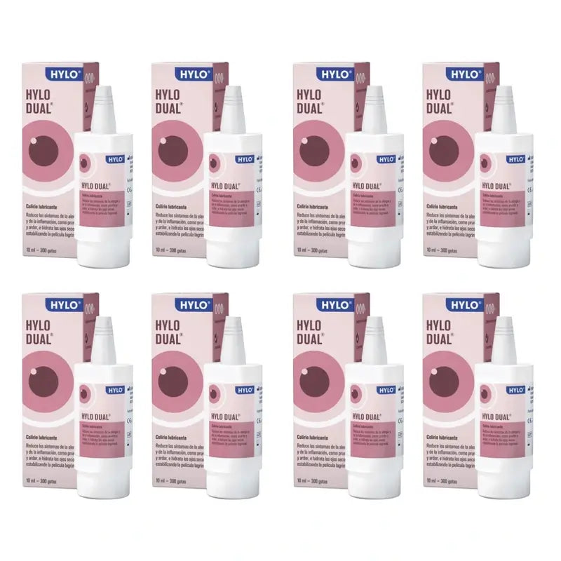 Hylo Dual Gocce Oculari 10 ml, Confezione da 8