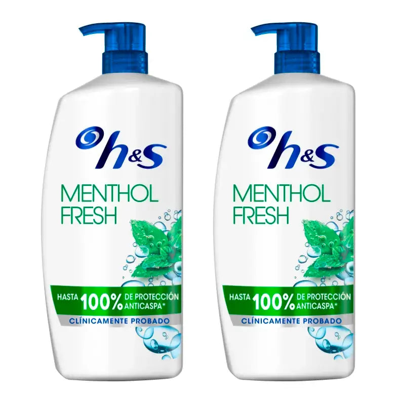 H&S Shampoo al mentolo, confezione 2 x 1000 ml
