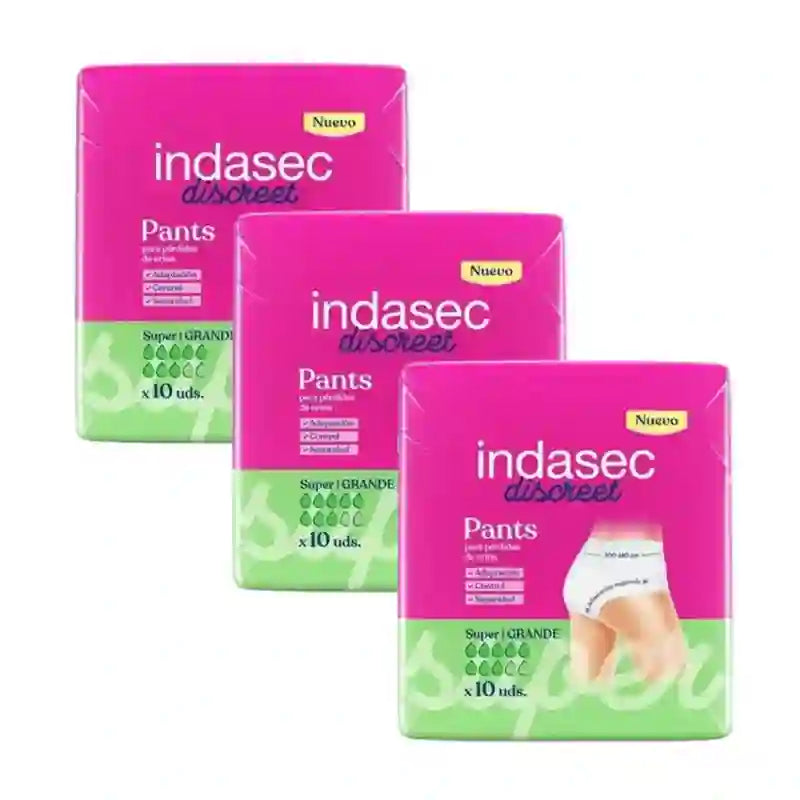 Indasec Discreet Panty Incontinenza Taglia Super Large , 3X10 Unità