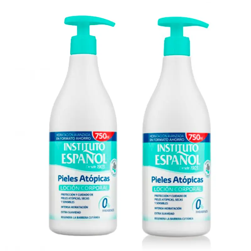 Dispenser per lozione per pelle atopica Instituto Español , 2 x 750 ml