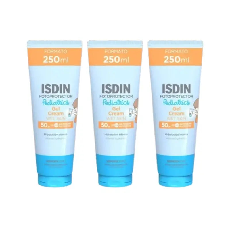 Isdin Fotoprotector Pediatrics Crema Gel Pelle Umida Spf 50+, 3X250 Ml