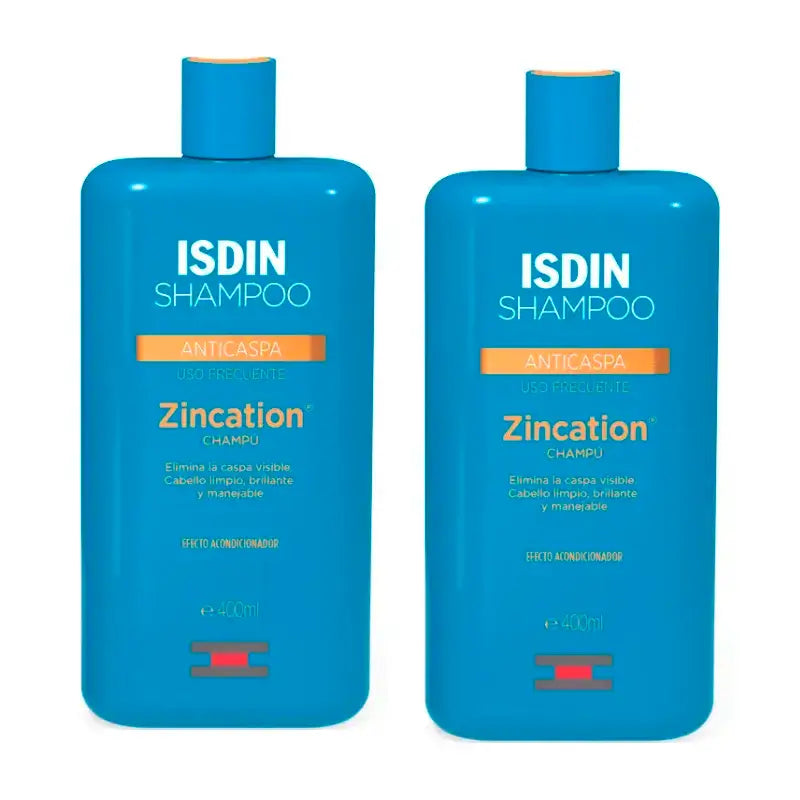 Isdin Shampoo alla frequenza di zinco, confezione da 2 x 400 ml