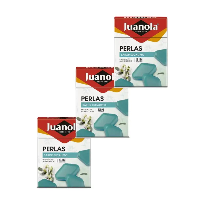Juanola Perle balsamiche all'eucalipto, confezione da 3 x 25 g