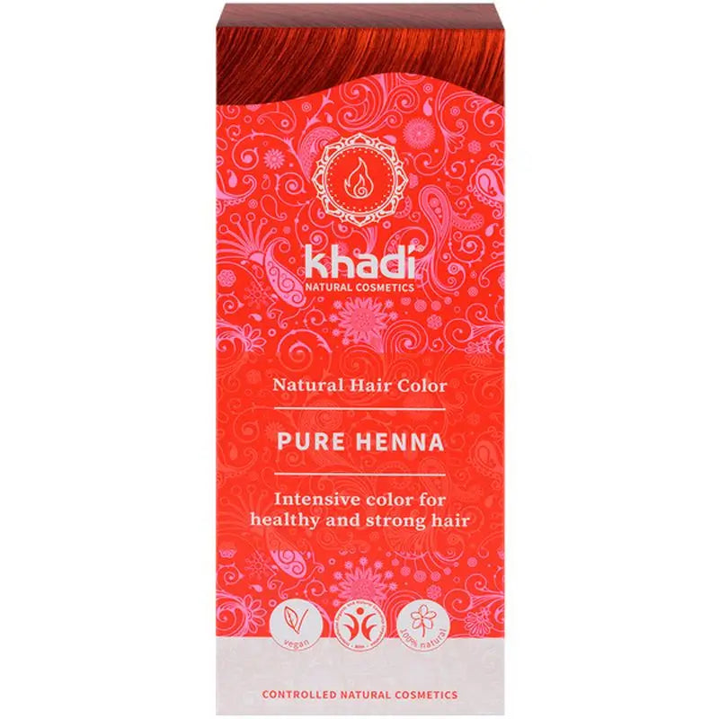 Khadi Henna Natural 100% Pura Rojo , 100 gr