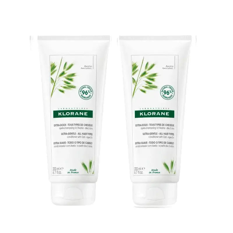 Klorane Balsamo Dopo Shampoo Latte d'Avena, 2X200 Ml