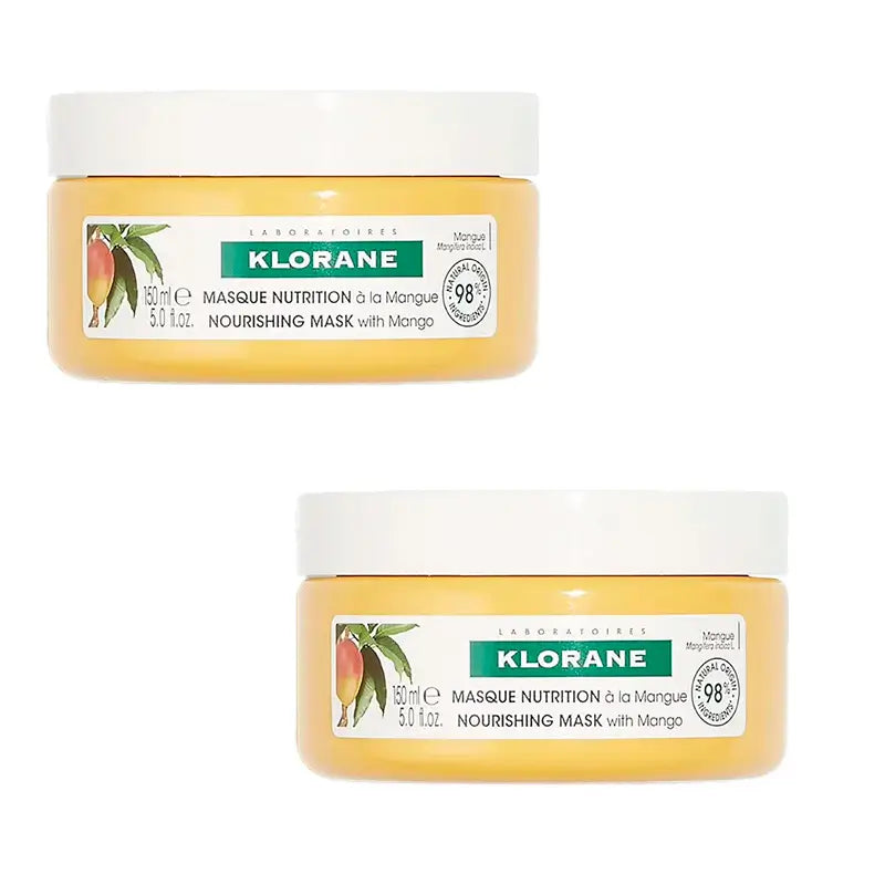 Klorane Maschera nutriente al mango, 2X150 Ml