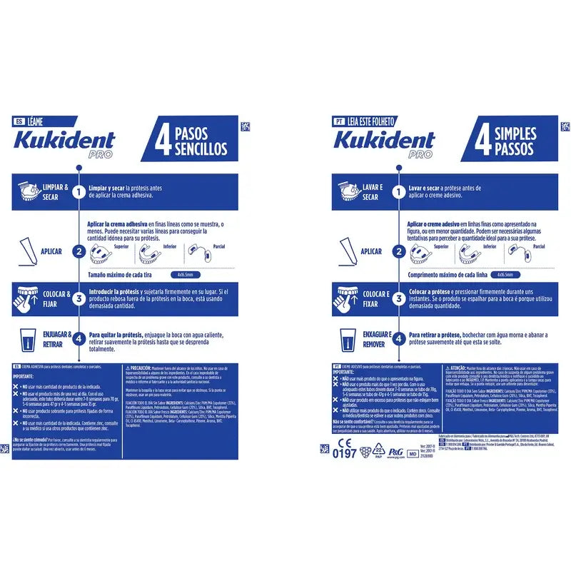 Kukident Duplo Pro Crema adesiva completa per protesi dentarie, Neutro 2x70 gr