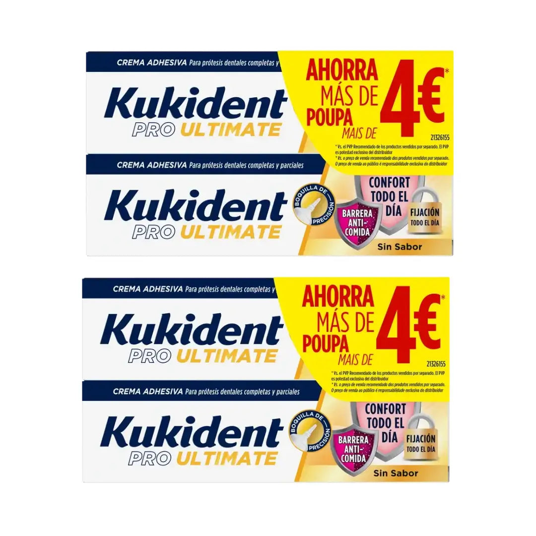 Kukident Pro Ultimate Crema adesiva per protesi, Confezione risparmio, 4X40 Gr