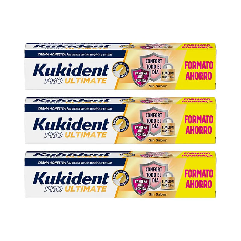 Kukident Triplo Pro Ultimate Senza Sapore, 3 x 57 Gr