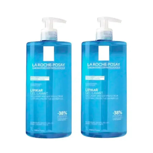 La Roche Posay Lipikar Gel doccia fisiologico adatto alle pelli sensibili e secche , Confezione 2 x 1000 ml