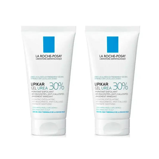 La Roche Posay Lipikar Urea Gel 30% - Gel idratante con urea, confezione 2 x 50 ml