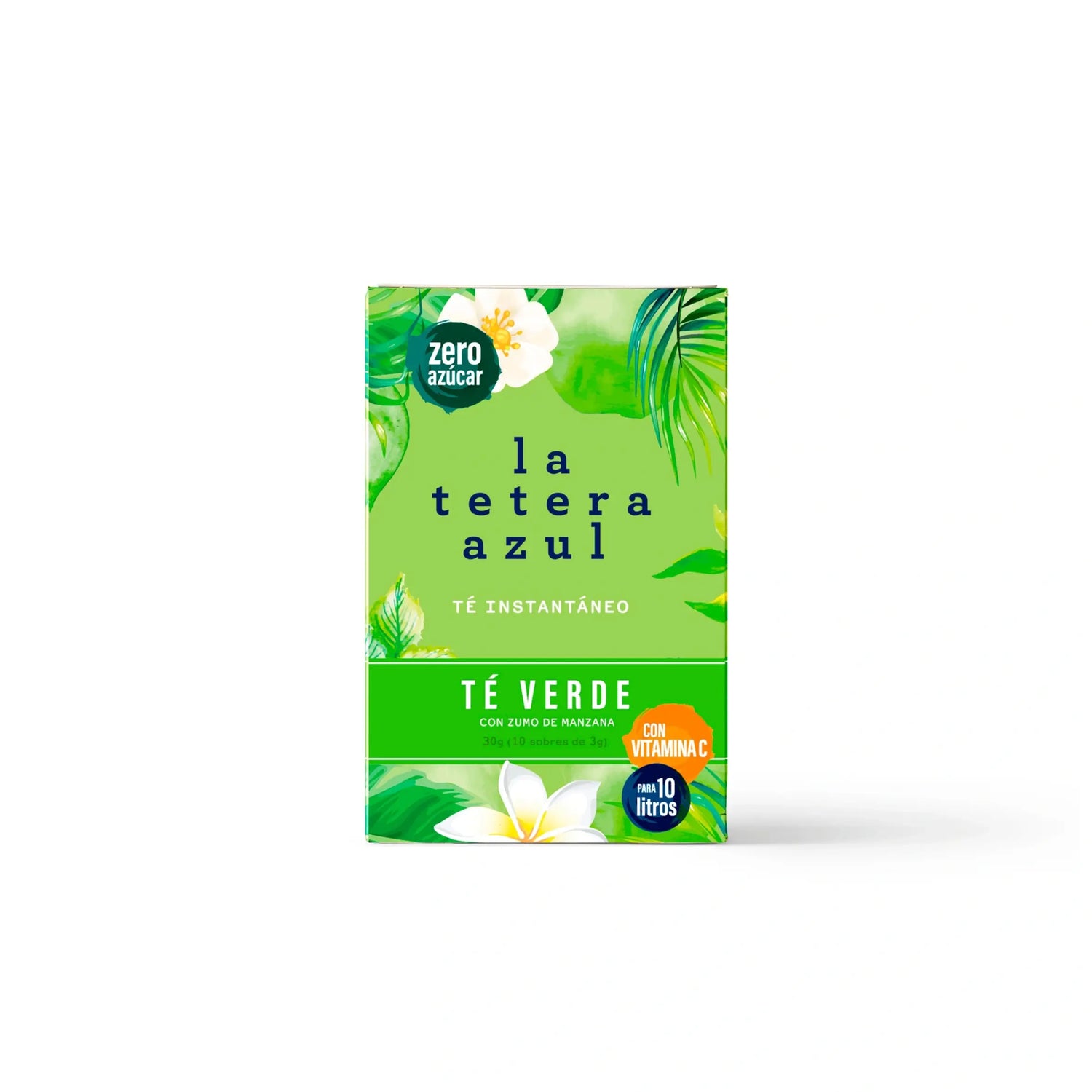 Tè verde freddo al gusto di mela La Tetera Azul. Polvere per infusione a freddo, confezione da 10 bustine.