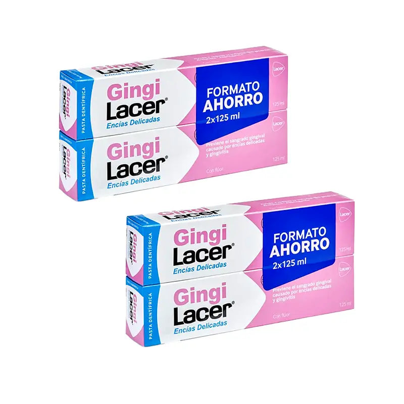 Lacer Gingilacer Confezione di dentifricio, 4 x 125 Ml