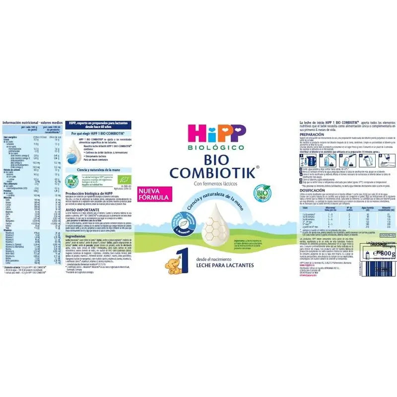 Hipp Combiotik 1, Latte di avviamento, 800 g