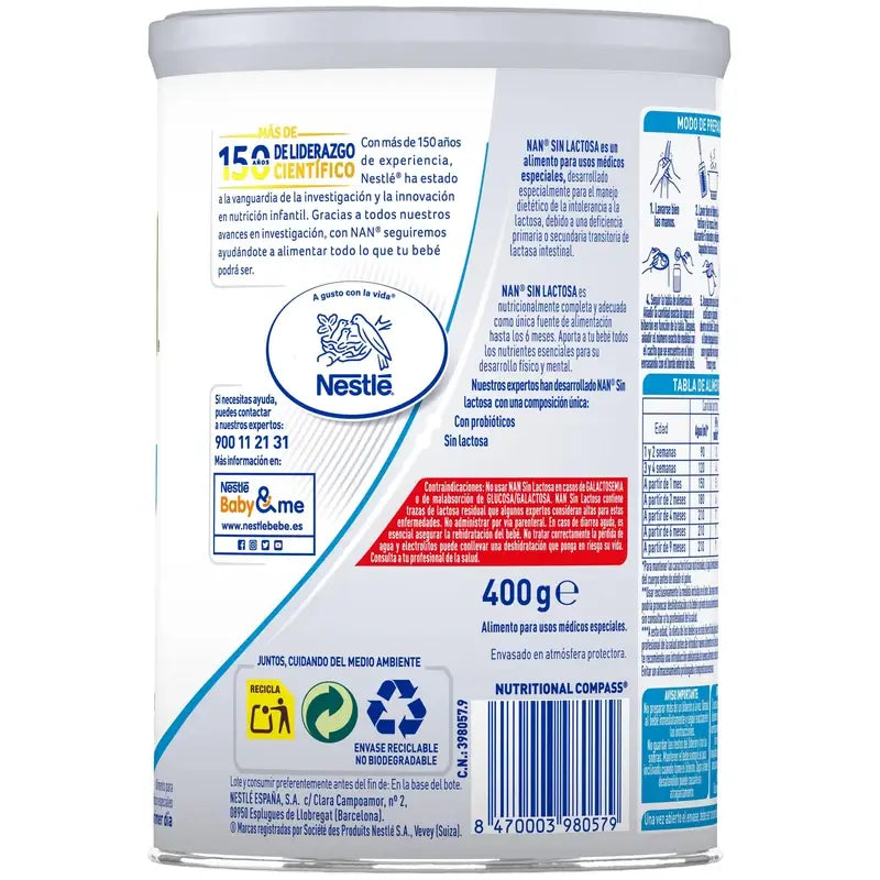 Nestlé Nan Expertpro Latte speciale senza lattosio, 400 g