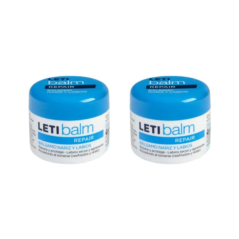Letibalm Balsamo riparatore per naso e labbra, 2X10 Ml