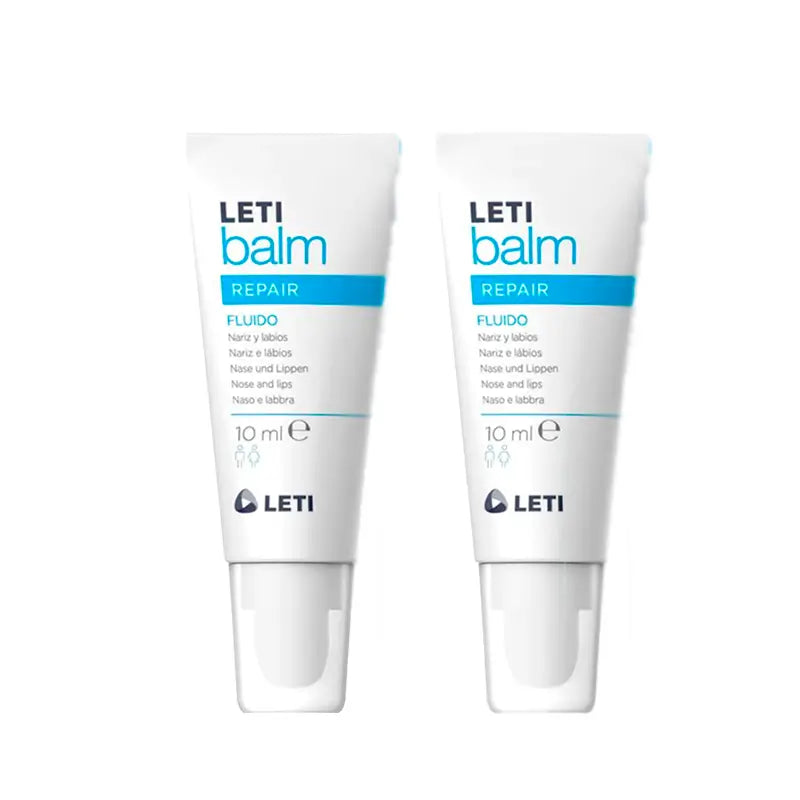 Letibalm Confezione fluida riparatrice per naso e labbra, 2 x 10 ml
