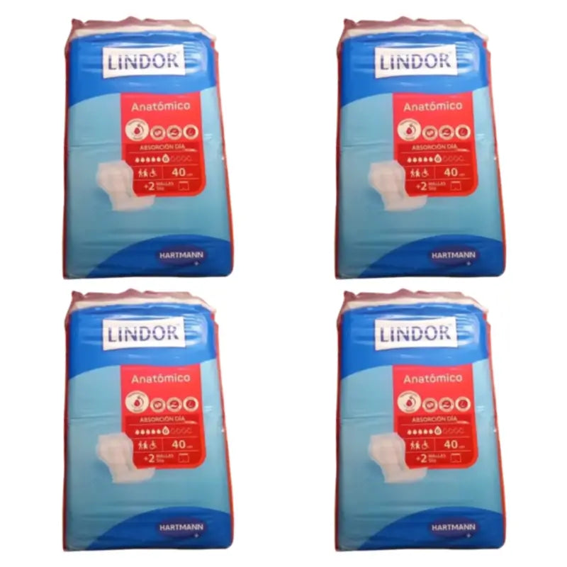 Lindor Pannolini anatomici da notte, confezione da 4 x 80 pezzi