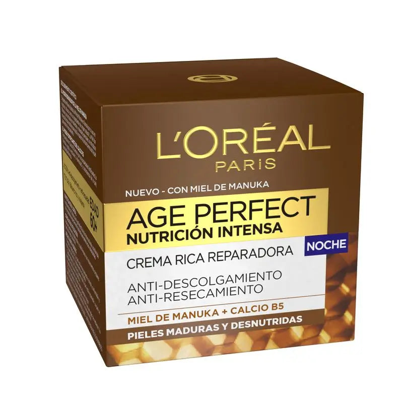 L'Oréal Paris Age Perfect Intense Nutrition Crema Notte Ricca Riparatrice Pelle Matura e Denutrita 50Ml