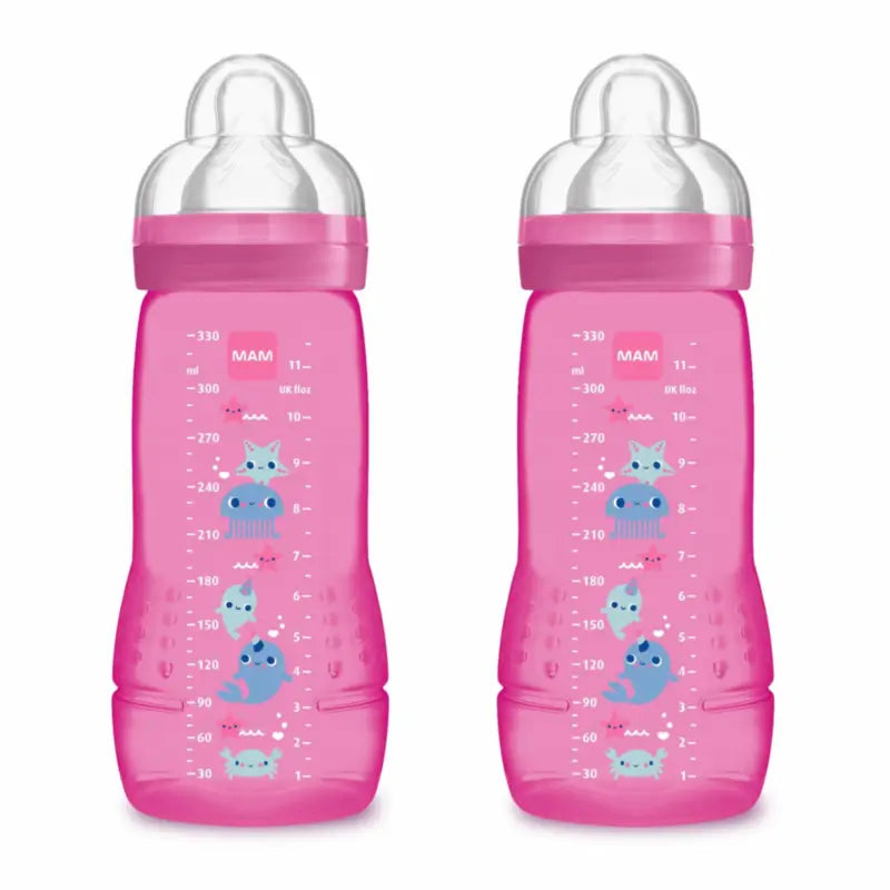 Biberon Mam Baby Easy Active Rosa brillante, 2X330Ml