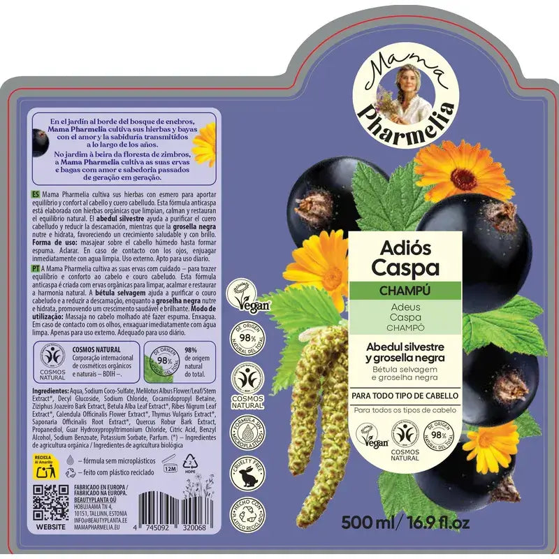Mamma Pharmelia Addio Forfora Shampoo alla Betulla e Ribes Nero 500 Ml