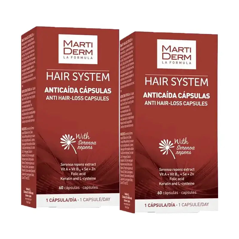 Martiderm Hair System Capsule per la perdita dei capelli, confezione da 2 x 60 capsule