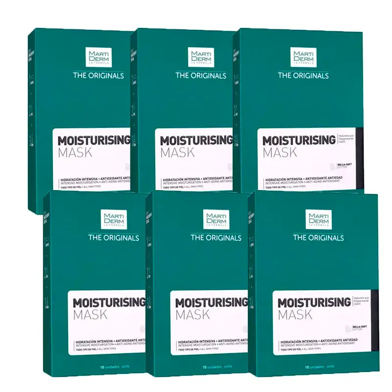 Martiderm Maschera idratante Maschera idratante intensiva, confezione da 6 x 10 unità