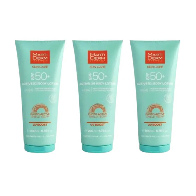 Martiderm Spf50+ Lozione attiva per il corpo, 3X200 Ml