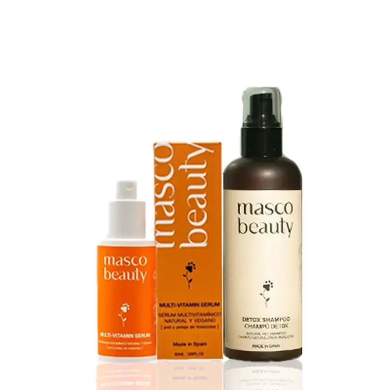 Masco Beauty Coat con Shampoo Detox 250 ml + Siero Multivitaminico 50 ml Per cani