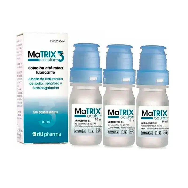 Matrix Ocular 3 Gocce oculari, confezione da 3 x 10 ml