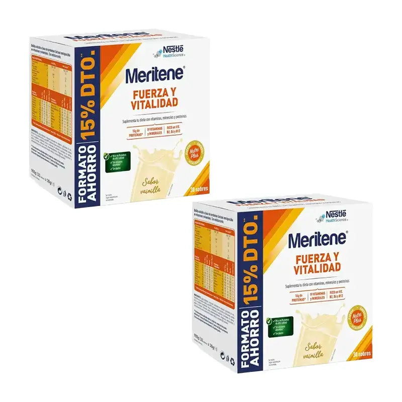 Meritene Forza e Vitalità Vaniglia Confezione risparmio 2 x 30 bustine