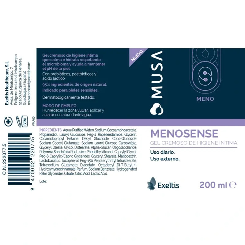 Musa Menosense Gel per l'igiene intima, 200 ml