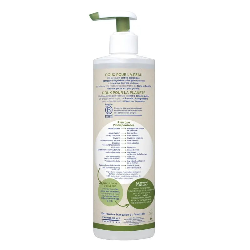 Shampoo gel biologico Mustela, 400 ml