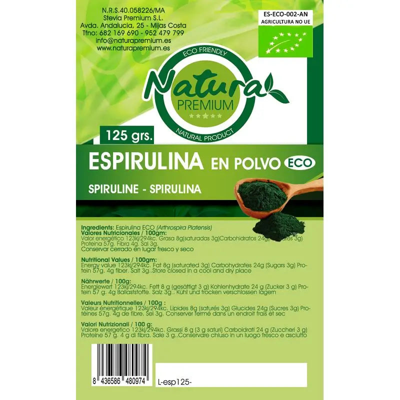 Natura Premium Spirulina in polvere Bio , 125 g