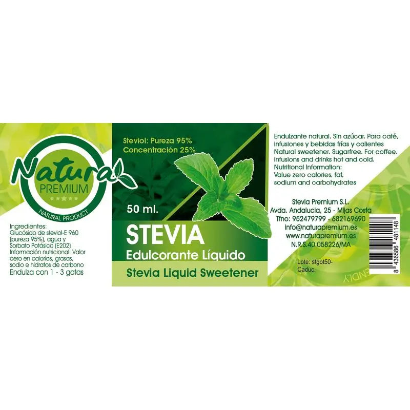 Natura Premium Stevia, estratto liquido, 250 ml