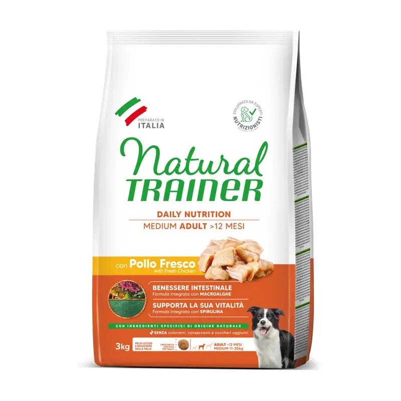 Natural Trainer Canine Adult Medium Chicken 3Kg, alimento per cani