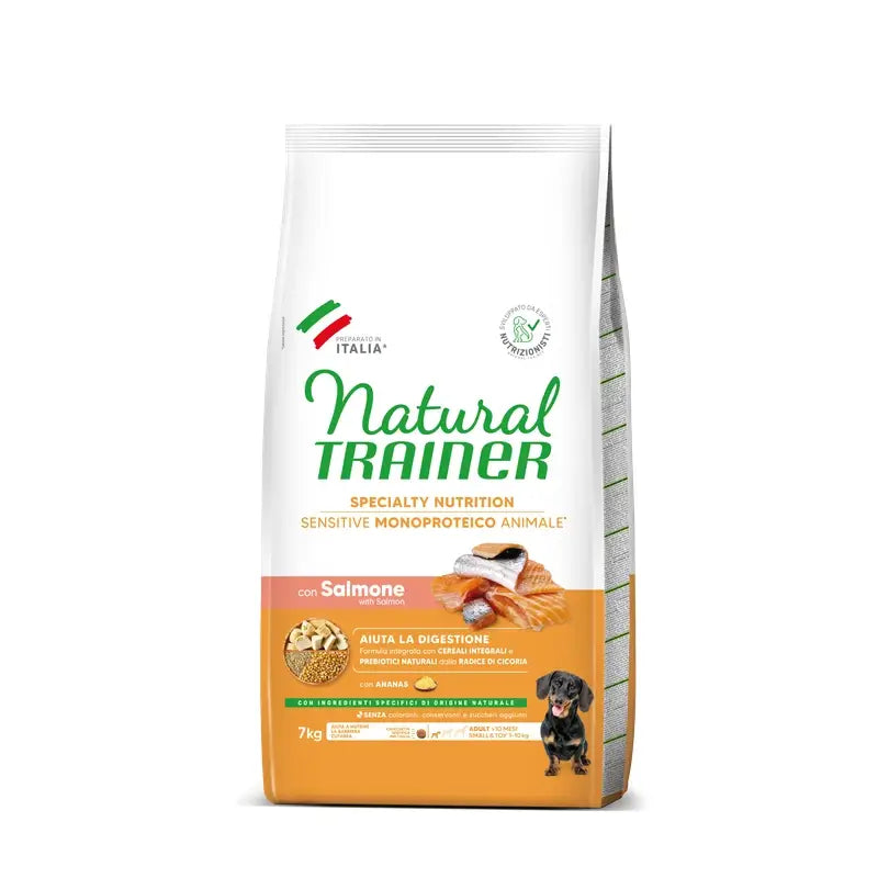 Natural Trainer Canine S/Gluten Adult Salmon 7Kg, cibo per cani