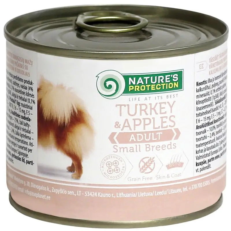 Natures Protection per cani adulti di piccola taglia Tacchino e Mela, 6X200G