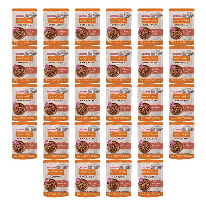 Nature'S Variety Cibo umido per gatti, al salmone, confezioni monodose, 28 x 70 g