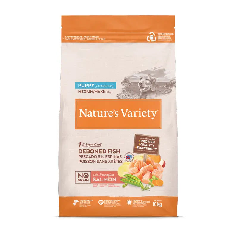 Nature'S Variety Mangime per cani, Medium, con salmone dell'Atlantico, naturale, 10 kg