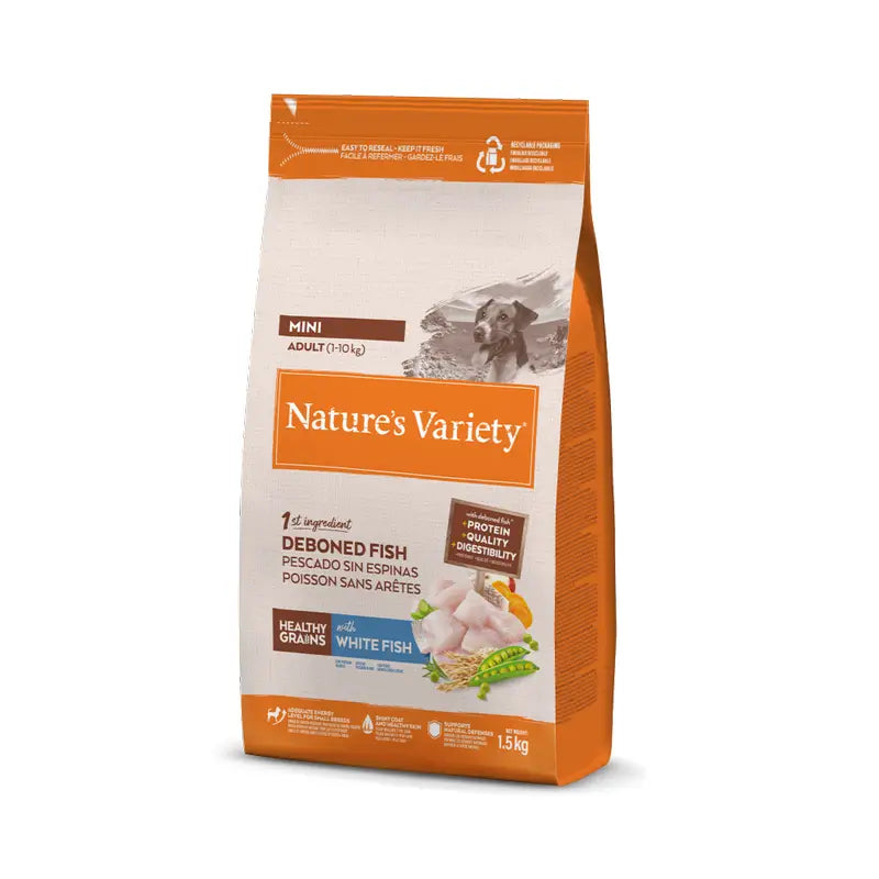 Nature'S Variety Mangime per cani, Mini, con pesce bianco, naturale, 1,5 kg