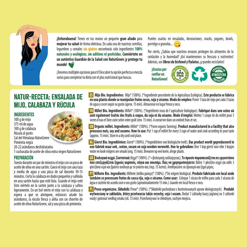 Miglio biologico Naturgreen, 500 g