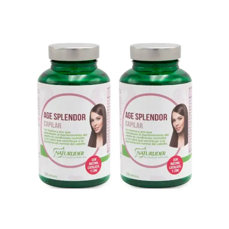 Naturlider Age Splendor Capelli Splendor con Catalase Canalblock, Confezione 2 x 135 Capsule