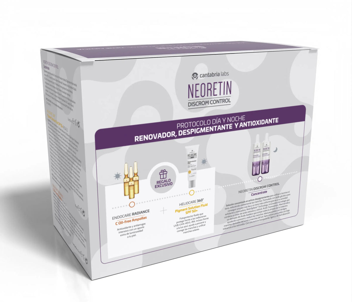 Neoretin Pack Discrom Concentred + Heliocare 360º Pigment solution SPF50+ Endocare Radiance Samples