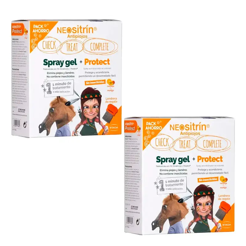 Neositrin Protection Pack + Gel spray + Lendrera, confezione da 2 unità