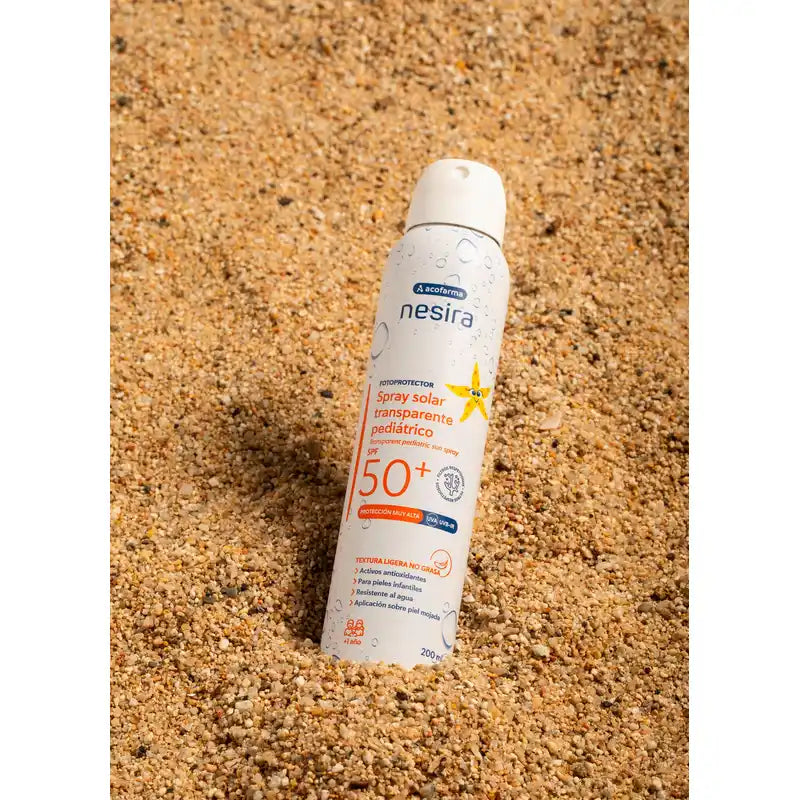 Nesira Spray solare trasparente per bambini SPF50+, 200 ml