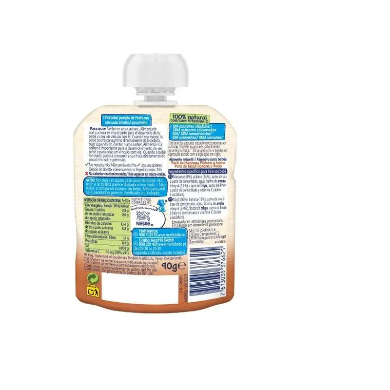Bustina Nestlé Mela, banana e farina d'avena, 90 g