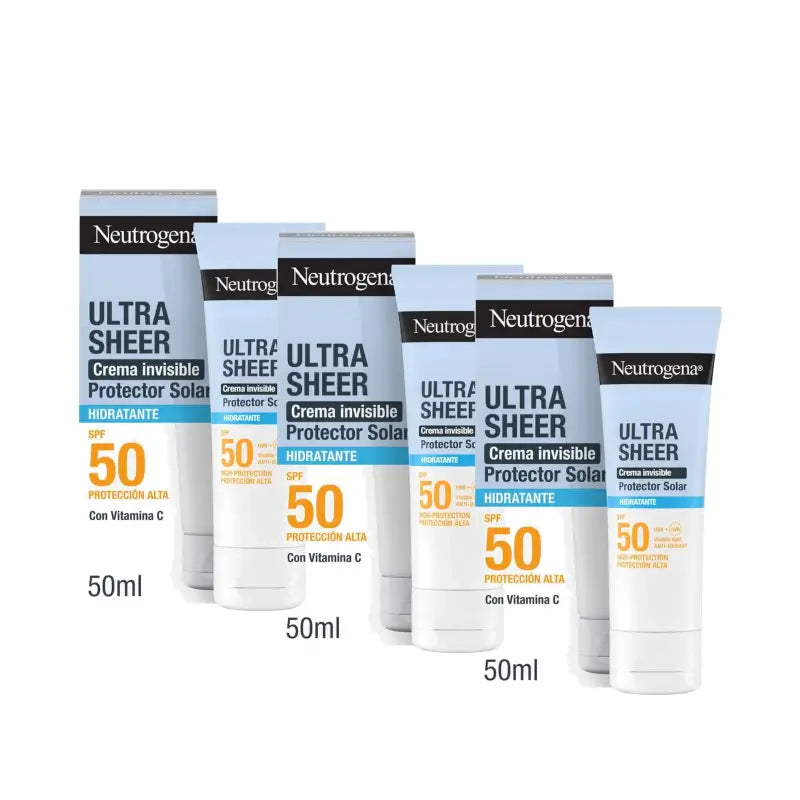 Neutrogena Ultra Sheer Crema idratante invisibile SPF 50, confezione da 3 x 50 ml