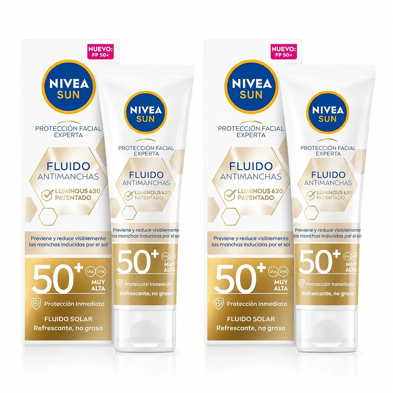 Nivea Sun Luminous 630 Fluido Solare Anti-Blemish Fp50, 40 ml, confezione da 2